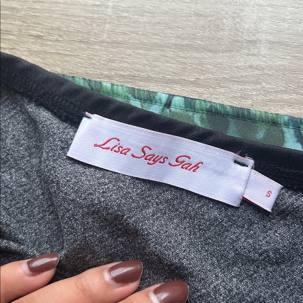 Lisa Says Gah Michelle Butterfly Mini Skirt Satin Black small - Picture 5 of 9